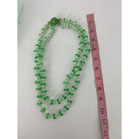 Vintage 40s 50s Wedding Veil & Headpiece & Beads West Germany Seafoam Green main image 8